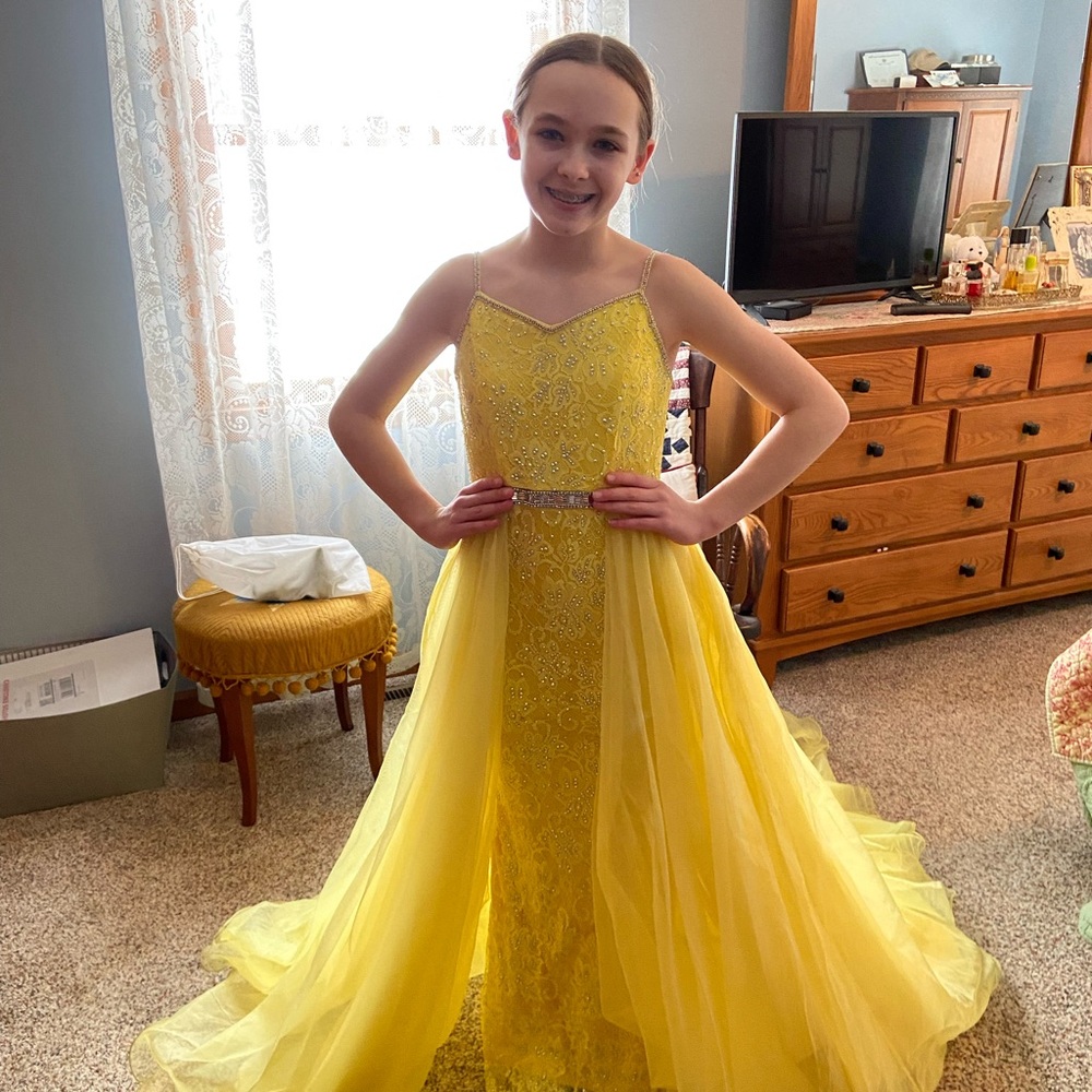 Jonathan Kayne Girls' Formal Pageant Dress with Beaded Bodice